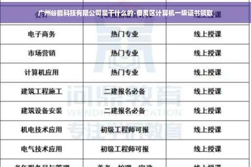 广州谷能科技有限公司是干什么的-番禺区计算机一级证书领取