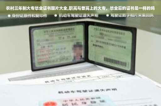 农村三年制大专毕业证书图片大全,职高与普高上的大专，毕业后的证书是一样的吗