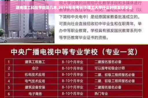 湖南理工科技学院是几本,2019年自考长沙理工大学什么时候发毕业证