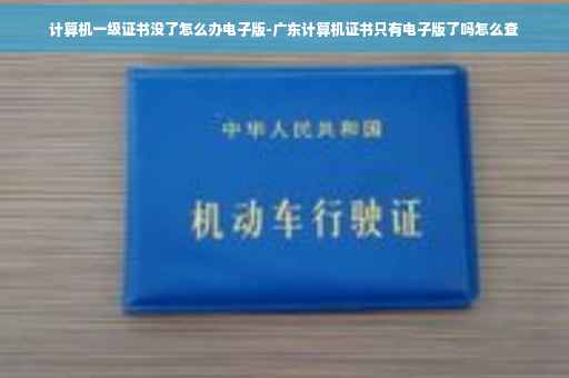 计算机一级证书没了怎么办电子版-广东计算机证书只有电子版了吗怎么查