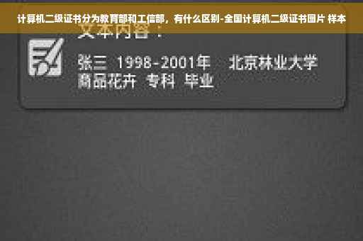 计算机二级证书分为教育部和工信部，有什么区别-全国计算机二级证书图片 样本