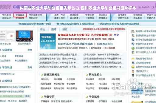 内蒙古农业大学毕业证丢失怎么办,四川农业大学毕业证书图片样本