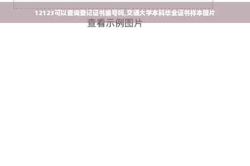 12123可以查询登记证书编号吗,交通大学本科毕业证书样本图片