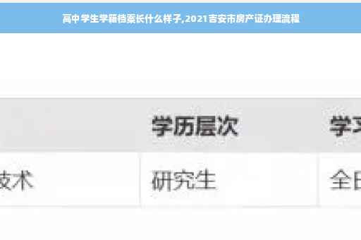 高中学生学籍档案长什么样子,2021吉安市房产证办理流程