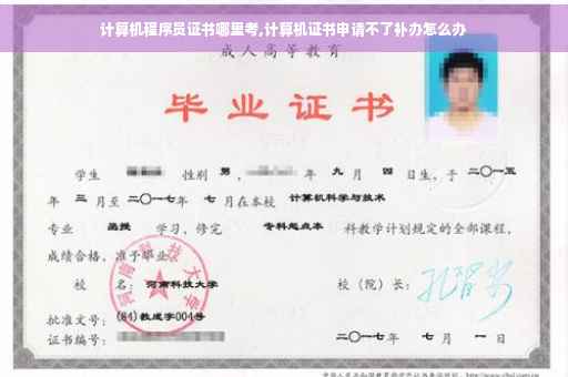 计算机程序员证书哪里考,计算机证书申请不了补办怎么办