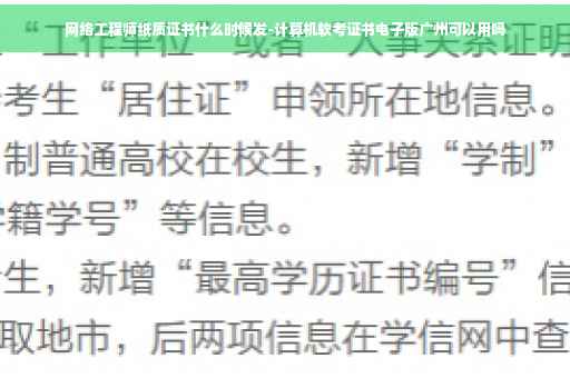 网络工程师纸质证书什么时候发-计算机软考证书电子版广州可以用吗