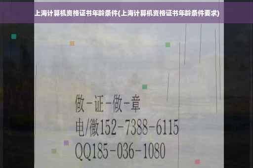 上海计算机资格证书年龄条件(上海计算机资格证书年龄条件要求)