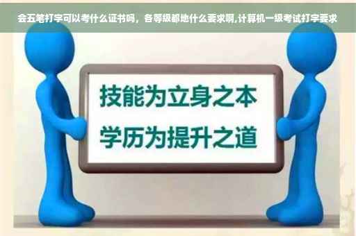 会五笔打字可以考什么证书吗，各等级都地什么要求啊,计算机一级考试打字要求