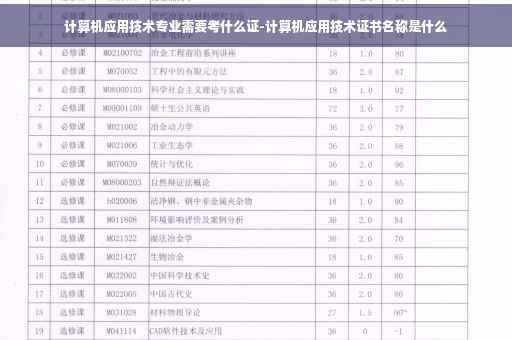 计算机应用技术专业需要考什么证-计算机应用技术证书名称是什么