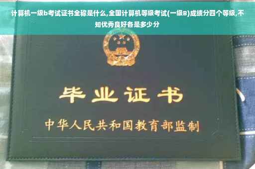 计算机一级b考试证书全称是什么,全国计算机等级考试(一级B)成绩分四个等级,不知优秀良好各是多少分