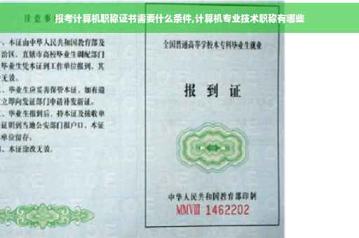 报考计算机职称证书需要什么条件,计算机专业技术职称有哪些