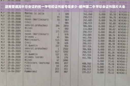 湖南普通高中毕业证的统一学号和证书编号是多少-郴州第二中学毕业证书图片大全