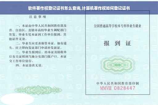 软件著作权登记证书怎么查询,计算机著作权如何登记证书