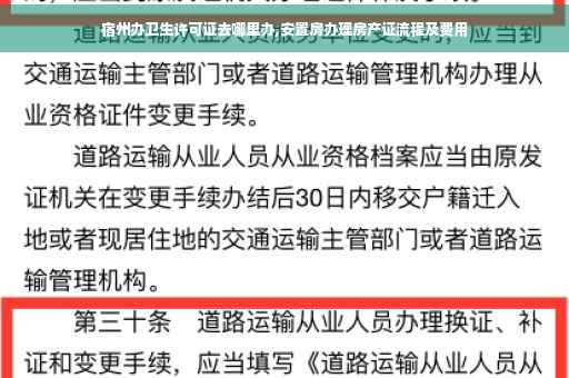宿州办卫生许可证去哪里办,安置房办理房产证流程及费用