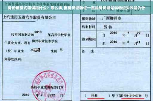 身份证格式错误指什么？怎么弄,用身份证验证一直是身份证号码验证失败是为什
