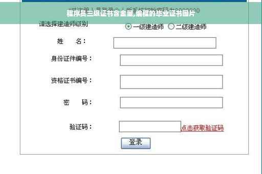 程序员三级证书含金量,编程的毕业证书图片