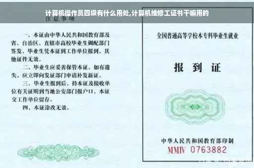 计算机操作员四级有什么用处,计算机维修工证书干嘛用的