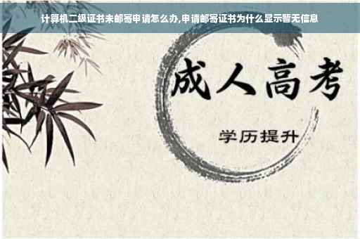 计算机二级证书未邮寄申请怎么办,申请邮寄证书为什么显示暂无信息