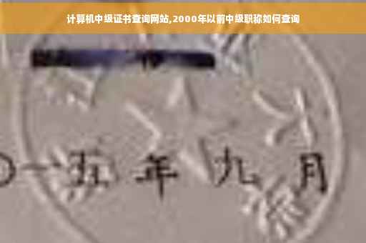 计算机中级证书查询网站,2000年以前中级职称如何查询
