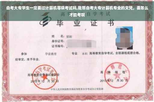 自考大专学生一定要过计算机等级考试吗,我想自考大专计算机专业的文凭，要怎么才能考啊
