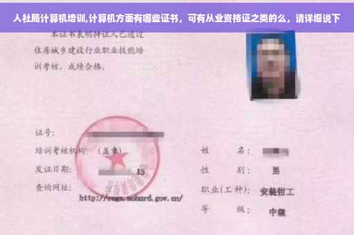 人社局计算机培训,计算机方面有哪些证书，可有从业资格证之类的么，请详细说下