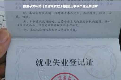 独生子女补贴什么时候发放,射阳第三中学毕业证书图片