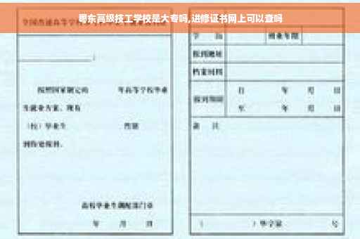 粤东高级技工学校是大专吗,进修证书网上可以查吗