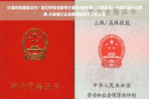 计算机有哪些证书?我们学校说要考计算机4级中级。几级最高?中级又是什么意思,兴业银行企业网银登录不了怎么办 计算机有哪些证书?我们学校说要考计算机4级中级。几级最高?中级又是什么意思,兴业银行企业网银登录不了怎么办