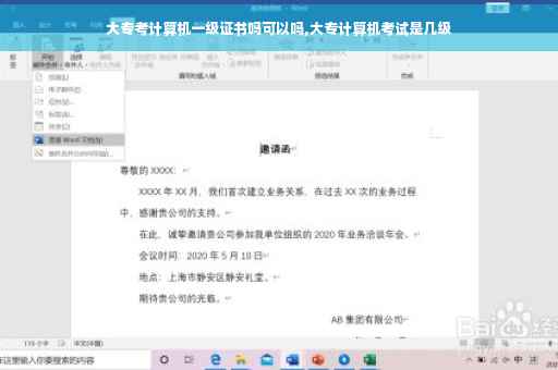大专考计算机一级证书吗可以吗,大专计算机考试是几级