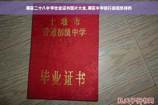莆田二十八中学毕业证书图片大全,莆田中学排行榜是怎样的