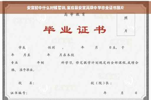 安宜初中什么时候军训,宝应县安宜高级中学毕业证书图片