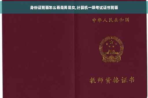身份证背面怎么看是男是女,计算机一级考试证书背面
