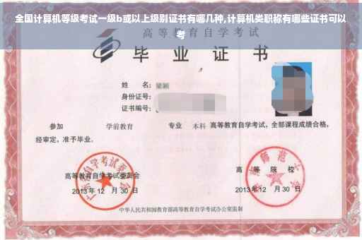 全国计算机等级考试一级b或以上级别证书有哪几种,计算机类职称有哪些证书可以考