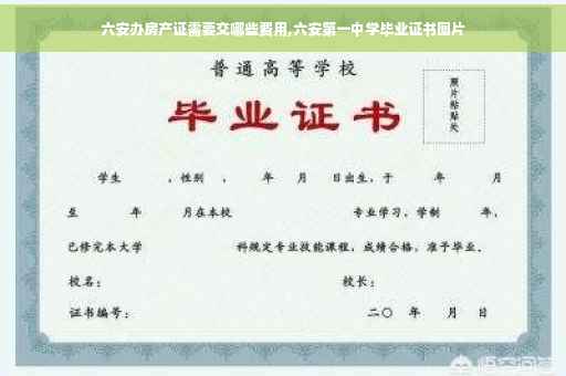六安办房产证需要交哪些费用,六安第一中学毕业证书图片