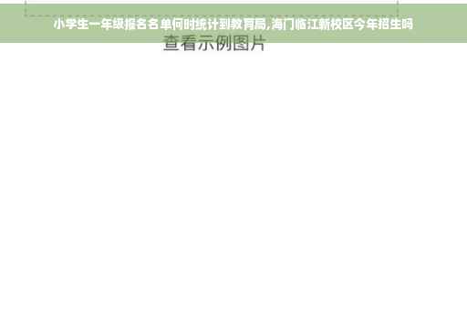 小学生一年级报名名单何时统计到教育局,海门临江新校区今年招生吗