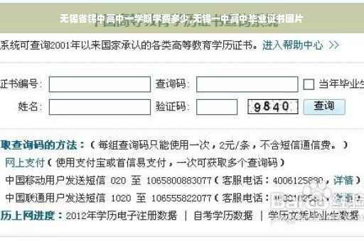 无锡省锡中高中一学期学费多少,无锡一中高中毕业证书图片