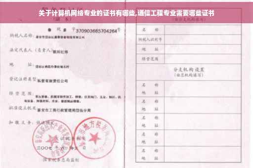 关于计算机网络专业的证书有哪些,通信工程专业需要哪些证书
