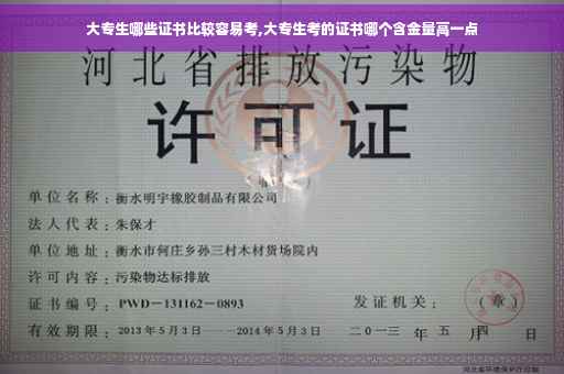 大专生哪些证书比较容易考,大专生考的证书哪个含金量高一点