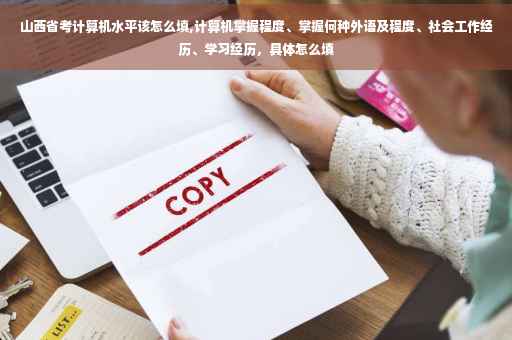 山西省考计算机水平该怎么填,计算机掌握程度、掌握何种外语及程度、社会工作经历、学习经历，具体怎么填