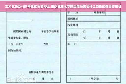 艺术生是否可以考取教师资格证,去职业技术学院当老师需要什么类型的教师资格证