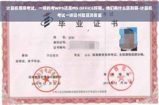 计算机等级考试，一级的考WPS还是MS OFFICE好啊。他们有什么区别啊-计算机考试一级证书题目及答案