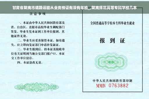 甘肃省陇南市道路运输从业资格证有没有年检_,陇南师范高等专科学校几本