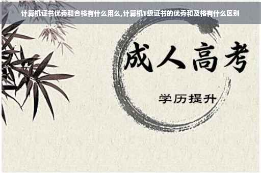计算机证书优秀和合格有什么用么,计算机1级证书的优秀和及格有什么区别