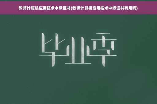 教师计算机应用技术中级证书(教师计算机应用技术中级证书有用吗)