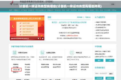 计算机一级证书类型有哪些(计算机一级证书类型有哪些种类)