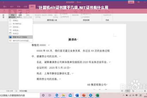 计算机nit证书属于几级,NIT证书有什么用 计算机nit证书属于几级,NIT证书有什么用