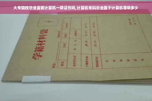 大专院校毕业需要计算机一级证书吗,计算机专科毕业属于计算机等级多少