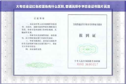 大专毕业证红色和蓝色有什么区别,普通高级中学毕业证书图片高清
