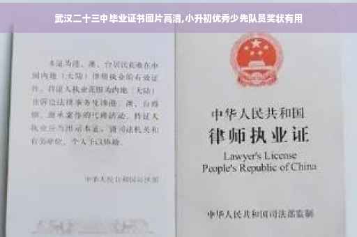 武汉二十三中毕业证书图片高清,小升初优秀少先队员奖状有用