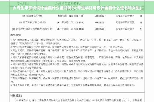 大专生学环境设计需要什么证书吗(大专生学环境设计需要什么证书吗女生)